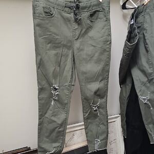 Women's Royalty Olive Distressed Women Jeans Size Large New Without Tags